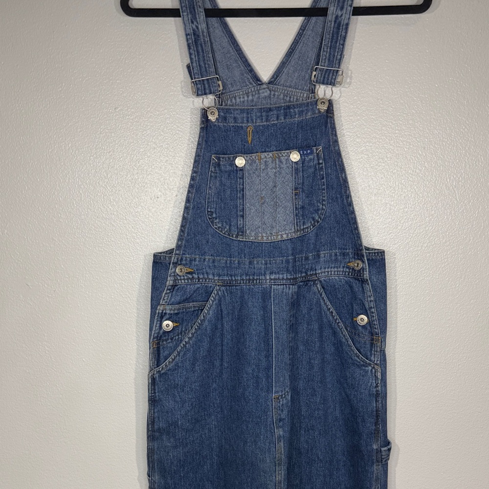Vintage EXPRESS carpenter maxi overall dress S
